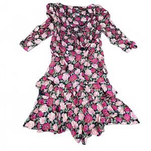 Vintage 80s Kawaii Floral Skirt Suit Set – Union Made – Size 6